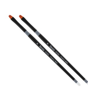 Creative Mark Beste Golden Taklon Chisel #8 - 2 Pack Artist Brush, Professional Watercolor Brushes, For Acrylic Painting, Short Handle, Sharp Edges, - 1 of 4