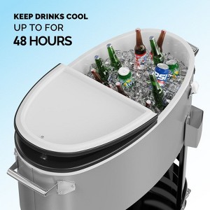 Karl Home 70QT Oval Freezer Patio Cooler Cart - 1 of 4
