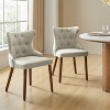 Lidia Mid-century Modern Wingback Dining Chair with Solid Wood Legs Set of 2|ARTFUL LIVING DESIGN - 2 of 4