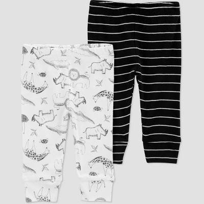 Image of Carter's Just One You® Baby Boys' 2pk Safari Pants - Black/White 3M