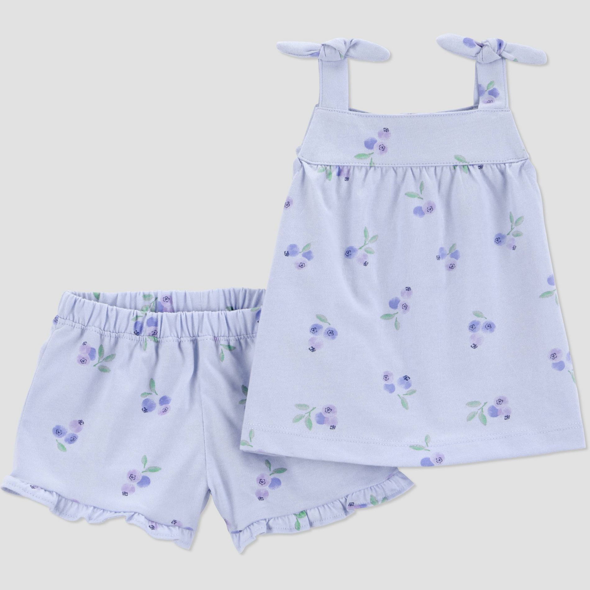 Carter's Just One You® Baby Girls' 2pc Blueberry Tank Top and Shorts Set - Blue
