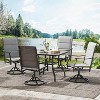 VisioGear Patio Accent Table Sets, 5-Piece Outdoor Table and Chairs Set, Patio Table with Umbrella Hole for Backyard, Gray, 21.7"*21.7"*40.2" - 3 of 4