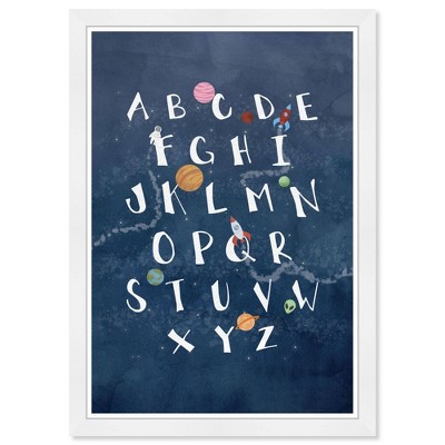 15" x 21" Astronaut Alphabet Typography and Quotes Framed Art Print - Wynwood Studio: Modern Decor, Digital Art, Inspirational Messages