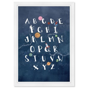 15" x 21" Astronaut Alphabet Typography and Quotes Framed Art Print - Wynwood Studio: Modern Decor, Digital Art, Inspirational Messages - 1 of 4