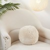 Saro Lifestyle Fleece Fantasy Sheepskin Ball Throw Poly Filled Throw Pillow, Off-White, 12"x12" - 3 of 3