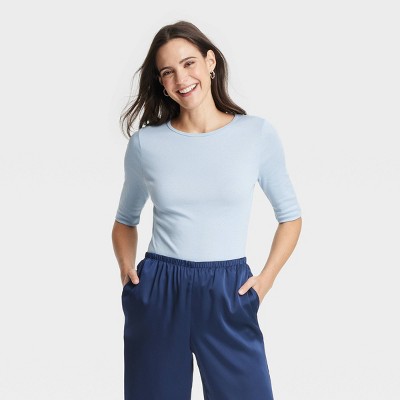 Women's Slim Fit Elbow Sleeve T-Shirt - A New Day™