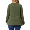 Agnes Orinda Women's Plus Size Long Sleeve V Neck Loose Fashion Buttons Tunic Blouse - 4 of 4