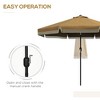 MOEPISY 9ft Patio Umbrella with Push Button Tilt and Crank, Ruffled Outdoor Market Table Umbrella with Tassles and 8 Ribs, for Garden, Deck, Pool, Tan - 4 of 4