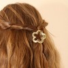 Unique Bargains Women's Acrylic Flower Hair Claw Clip Beige Green 1.97"x1.77"x1.30" 2 Pcs - 3 of 4