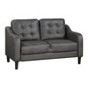 Okak Modern Sofa 1pc with Thick Button Tufted Cushion , Solid Wood Legs Loveseat Polished Microfiber Couch for Apartments, living Room, Gray - 4 of 4