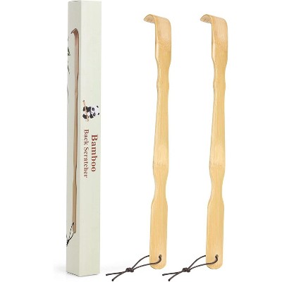 2 Pack Wooden Bamboo Back Scratcher, 17 Inch Long Handle Back Scratchers for Adults Men Women