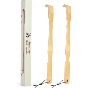 2 Pack Wooden Bamboo Back Scratcher, 17 Inch Long Handle Back Scratchers for Adults Men Women - 1 of 4