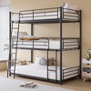 Triple Twin Bunk Bed with Safety Guardrails and Ladder - 3 of 4