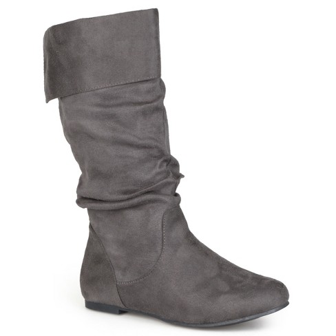 Ladies flat mid outlet calf boots