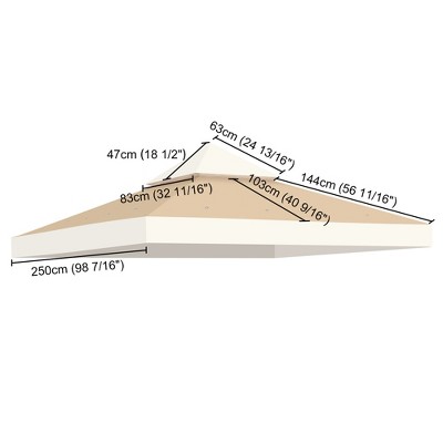Ivory and Sand Dual-Tier Gazebo Canopy Replacement Cover