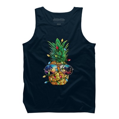 Men's Design By Humans Pineapple Christmas Tree Lights Xmas Men Gifts Sunglasses T-Shir By NekoShop Tank Top