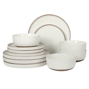 Gibson Elite Northrock Stoneware Dinnerware Set, 16-Piece Service for 4 - Hand-Painted Terracotta Base - 1 of 4