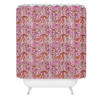 Deny Designs Doodle By Meg Pink Bow Print Shower Curtain