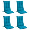 vidaXL Highback Chair Cushions - Set of 4, Light Blue Oxford Fabric, Outdoor/Indoor Use, Comfortable PP Hollow Fiber Filling - 47.2"x19.7"x2.8" - 3 of 4