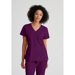 Barco One Women's Racer 4-Pocket V-Neck Scrub Top - 1 of 4