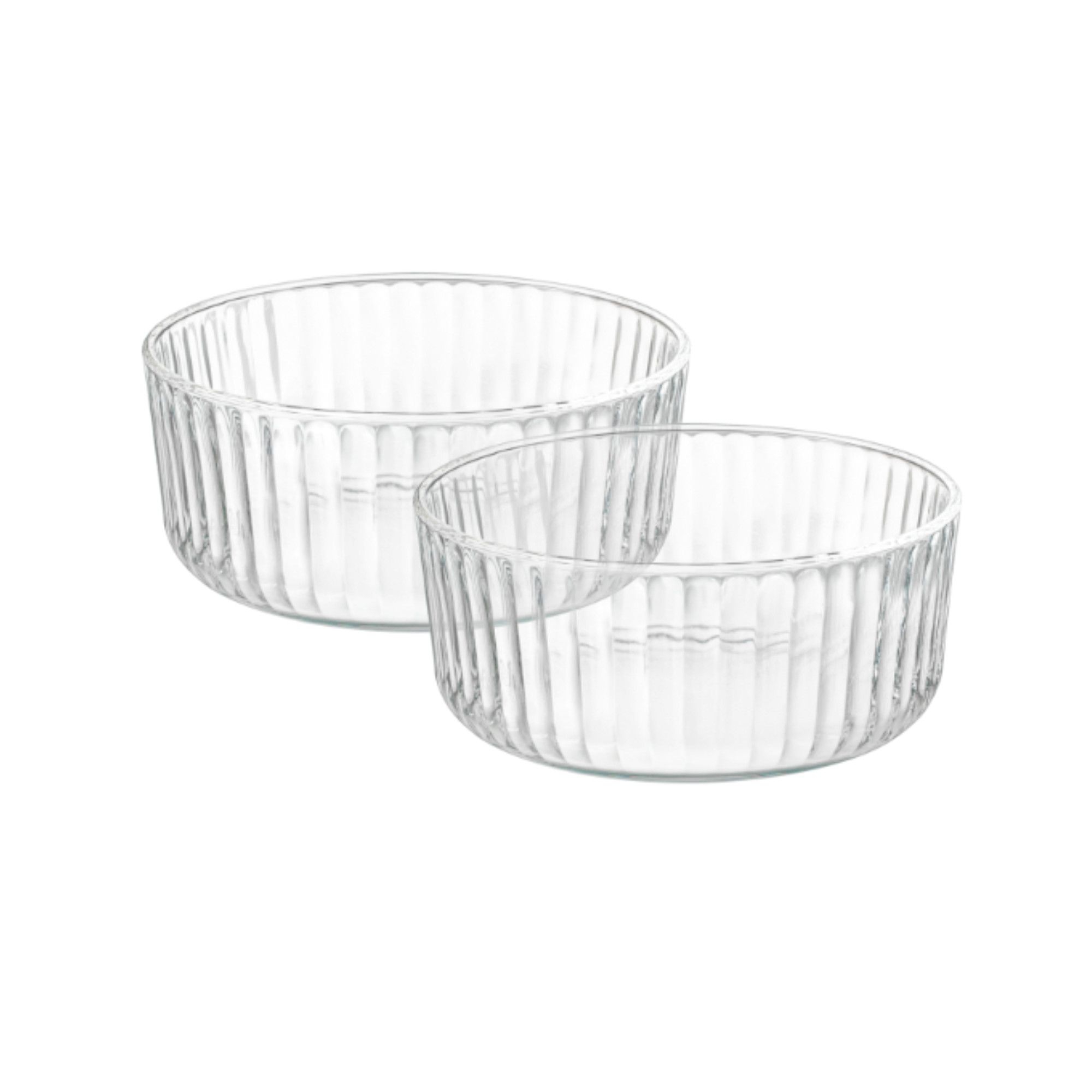 Bormioli Rocco Exclusiva Serving Bowls, Set of 2 - 30.5 Oz. Stackable Glass Dishes for Snacks, Dips & Condiments - Dishwasher Safe