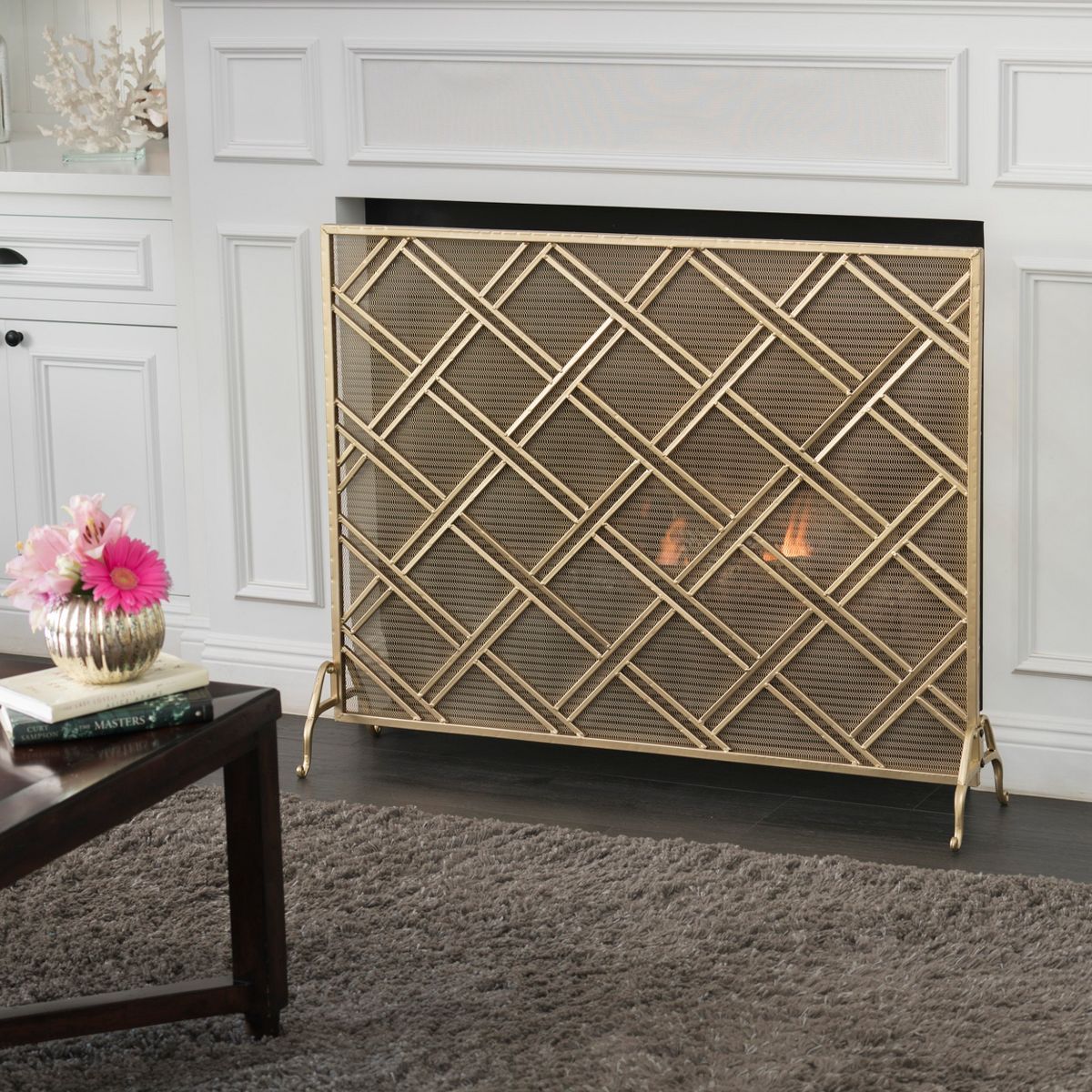 Christopher Knight Home Josette Modern Single Panel Iron Fireplace Screen - thumbnail 10