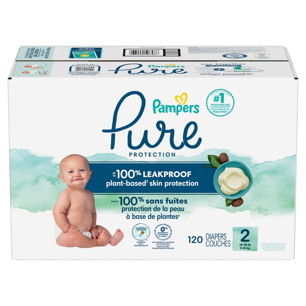 Pampers Pure Protection Diapers Pack - Size 2 - 120ct