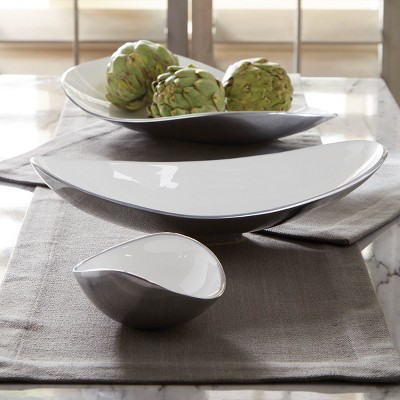 Modern White Enamel Aluminum Serving Platter