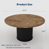 47Inch Round Dining Table, Round Dinner Table for 4, Industrial Kitchen Table w/ Wooden Top & Metal Base for Dining Room, Living Room(Only Table) - 2 of 4