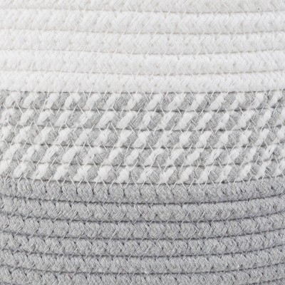 Gray Woven Cotton Rope Storage Basket Set, 3-Piece