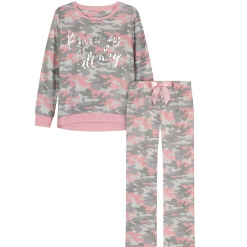  Sleep On It Girls 2-Piece Minky Fleece Button-Up