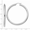 Black Bow Jewelry 4mm, 14k White Gold Classic Round Hoop Earrings, 55mm (2 1/8 Inch) - 3 of 4