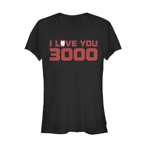 Juniors Womens Marvel Love You 3000 Stark Helmet T-Shirt - 1 of 3