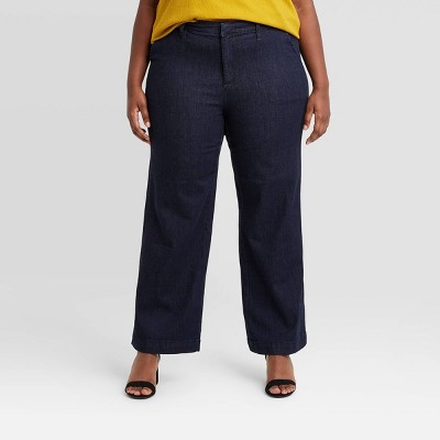 plus size trouser jeans dark wash