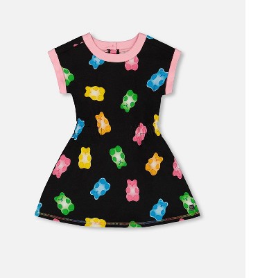 black and multicolored gummies