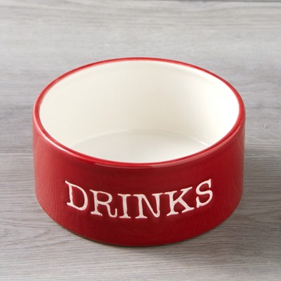 Red Ceramic Small Dog Bowl for Drinks