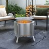 SEVOBAL 2-in-1 Smokeless Fire Pit BBQ Grill 22" Portable Fireplace Firepit Low Smoke Camping Bonfire Stove Patio Picnic, Silver, 22"*22"*17.25" - 2 of 4