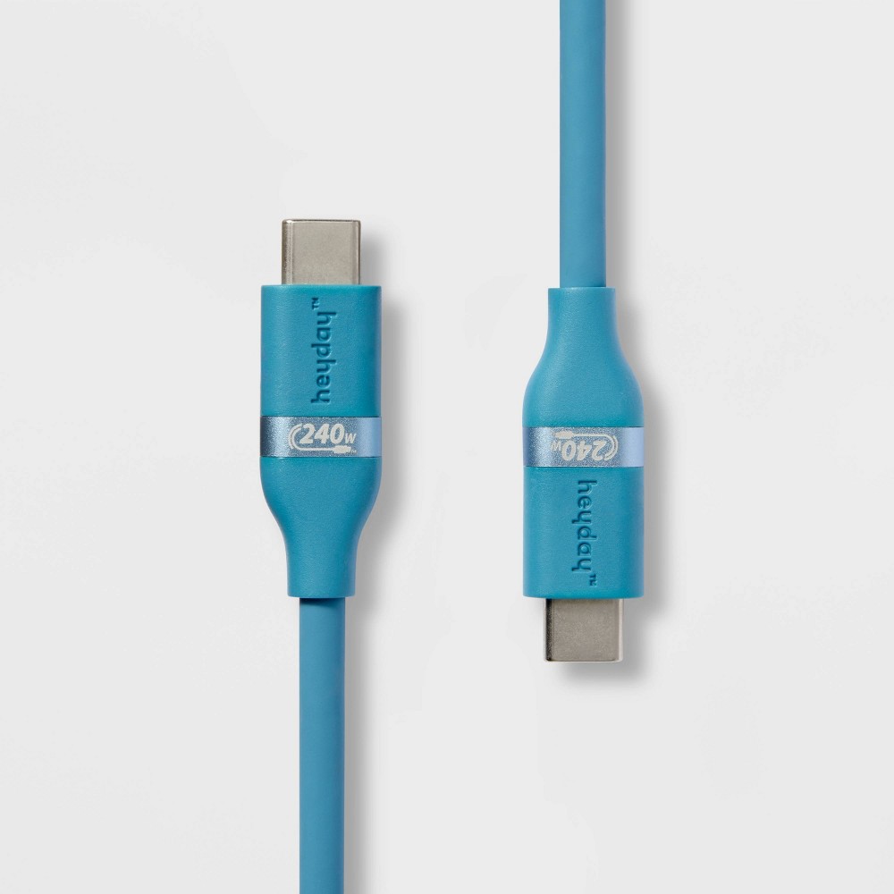 6' USB-C to USB-C Fast Charging Silicone Cable - heyday™ Bluebird