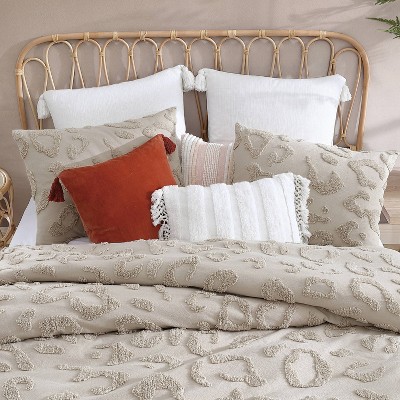 Full Linen Chenille Leopard Cotton Comforter Set