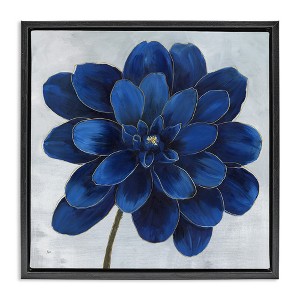 Stupell Industries Modern Deep Blue Floral Carnation, 18" x 18" - 1 of 4
