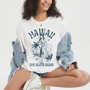 Simply Sage Market Hawaii The Aloha State Hula Garment Dyed Tee - 1 of 4