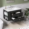 Gulches 30 in 18 in Undermount Rectangular Bathroom Sink in Black MDF Iron with Wall Mounted Cabinet 2 Drawers Soft Close - 3 of 4