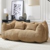 73" Loveseat Soft Bean Bag Chair High Resilience Foam Core Chenille Square Recliner Handle Armrests Gaming Reading TV Living Room - 2 of 4