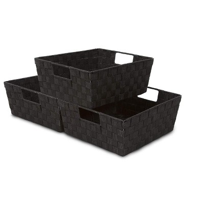 Sorbus 3-Pack Storage Basket Set - Mesh Hand-Woven, Stackable Baskets for Shelves, Closets, Bathroom and More