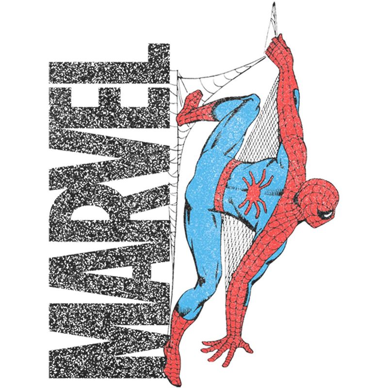 Men's Marvel Spider-Man Fuzzy Logo Web T-Shirt, 2 of 4