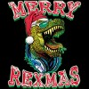 Junior's Design By Humans Merry RexMas T Rex Christmas Dinosaur By MudgeStudios T-Shirt - 2 of 3
