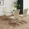 Grungis Faux Leather Armless Kitchen Chair Set of 4,Upholstered Dining Chairs with Silver Chrome Metal Legs for Dining Room,Kitchen - 4 of 4