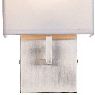 Brushed Nickel Direct Wired 1-Light Dimmable Sconce with Fabric Shade