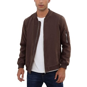 Coolmee Men's Bomber Jacket Lightweight Casual Stylish Light Flight Jacket Windbreaker Varsity Jackets - 1 of 4