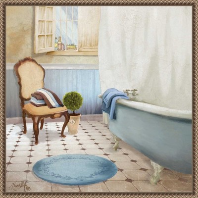 Amanti Art Sundance Bath I by Elizabeth Medley Canvas Wall Art Print Framed 16 x 16-in.